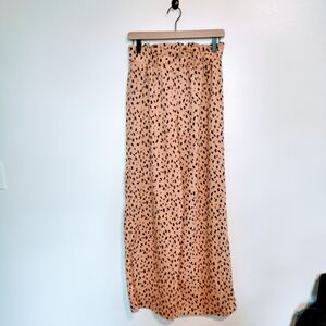 Mi ami light brown leopard print high waisted pants with wide legs, size small.